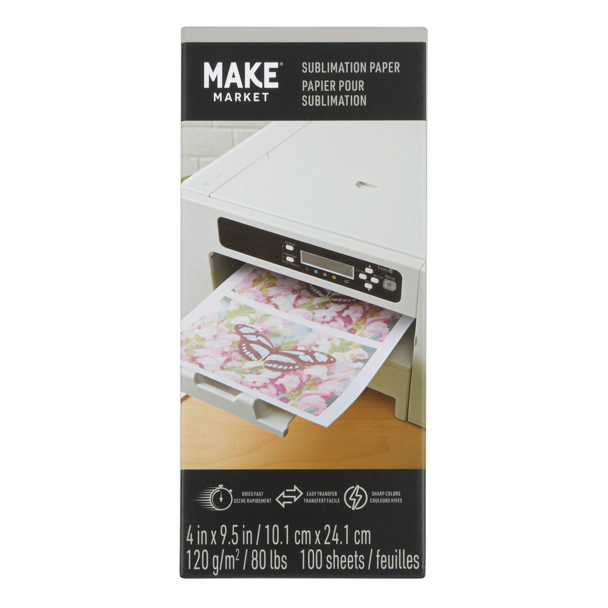 12 Packs: 100 ct. (1,200 total) 4" x 9.5" Sublimation Paper by Make Market®